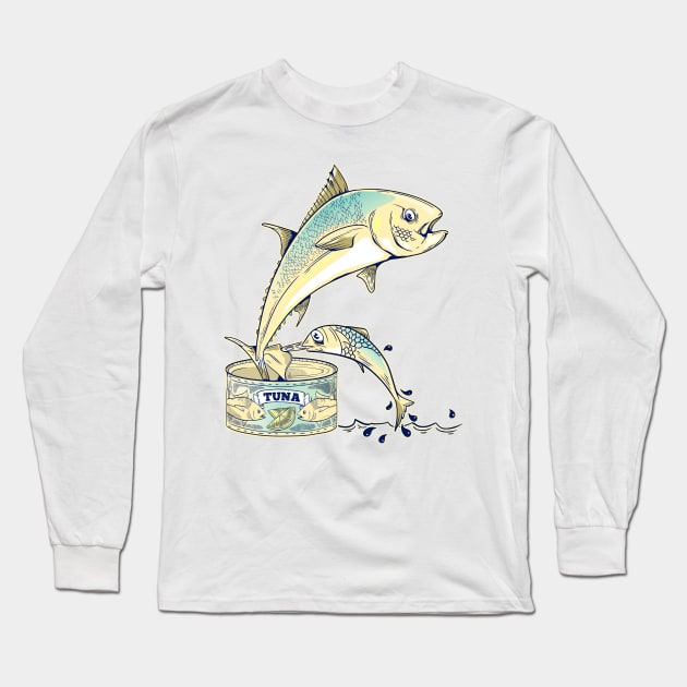 Funny can of tuna fish Long Sleeve T-Shirt by mailboxdisco